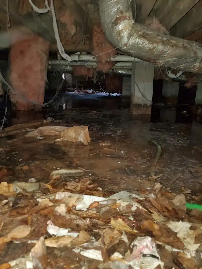 Crawl space flood assessment for Commercial Water Damage Restoration in Mint Hill